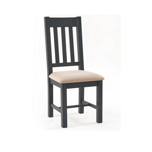 Bordeaux Set of 2 Dining Chairs, Dark Grey Faux Linen - image 1