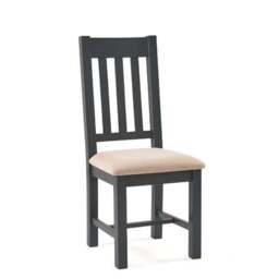 Bordeaux Set of 2 Dining Chairs, Dark Grey Faux Linen - thumbnail 4