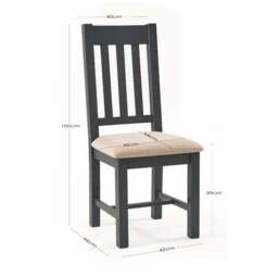 Bordeaux Set of 2 Dining Chairs, Dark Grey Faux Linen - thumbnail 6