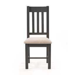 Bordeaux Set of 2 Dining Chairs, Dark Grey Faux Linen - thumbnail 5