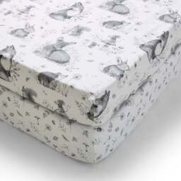Pack of 2 Sketched Woodland 100% Cotton Fitted Sheets - thumbnail 3