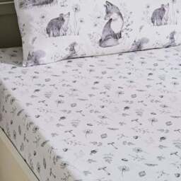 Pack of 2 Sketched Woodland 100% Cotton Fitted Sheets - thumbnail 2