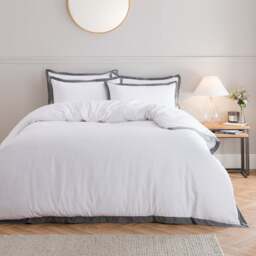 Adair Oxford Edge Duvet Cover & Pillowcase Set - thumbnail 1