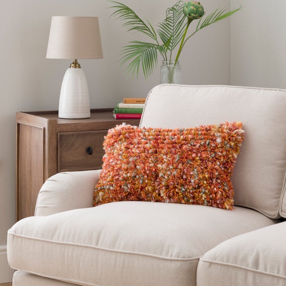 Ava Fluffy Texture Rectangle Cushion by Dunelm