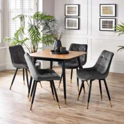 Findlay 4 Seater Square Dining Table, Beech Wood - thumbnail 1