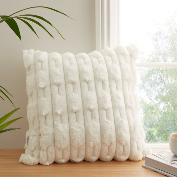 Bianca Carved Faux Fur Square Cushion - image 1