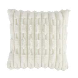 Bianca Carved Faux Fur Square Cushion - thumbnail 3