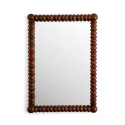 Turned Mango Wood Rectangle Wall Mirror - thumbnail 2