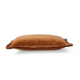 Fringed Cotton Velvet Cushion - thumbnail 6
