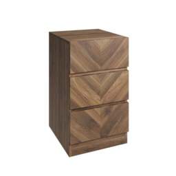 Set of 2 Taranto 3 Drawer Bedside Tables, Walnut - thumbnail 3