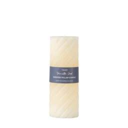 Cedar & Sage Set of 2 Vanilla Twist Pillar Candles - thumbnail 1