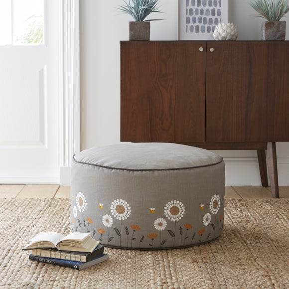 Scandi Print Grey Pouffe - image 1