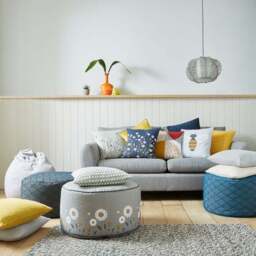 Scandi Print Grey Pouffe - thumbnail 4