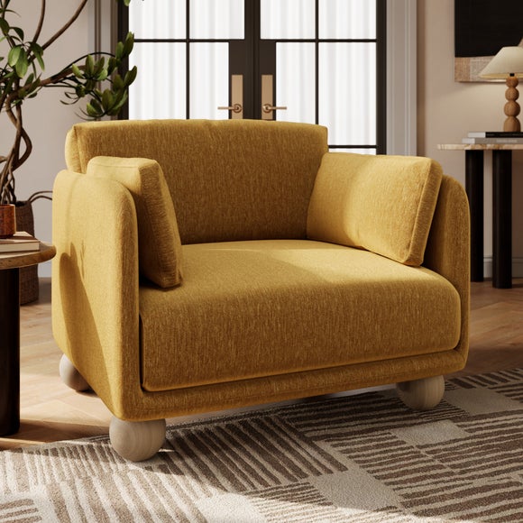 Armitage Chenille Snuggle Chair with Ball Feet