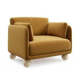 Armitage Chenille Snuggle Chair with Ball Feet - thumbnail 5