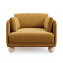 Armitage Chenille Snuggle Chair with Ball Feet - thumbnail 6