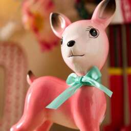 Pink Deer with Bow Ornament - thumbnail 2