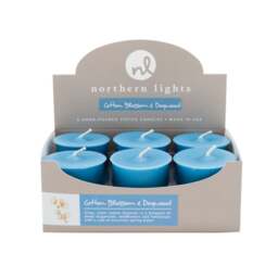 Northern Lights Set of 6 Cotton Blossom and Dogwood Votive Candles - thumbnail 1