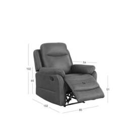 Evan Faux Suede Manual Recliner Armchair - thumbnail 3