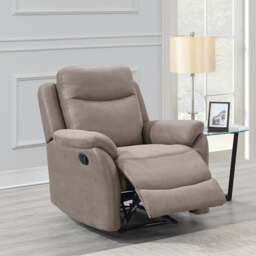 Evan Faux Suede Manual Recliner Armchair - thumbnail 1