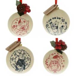 Winnie the Pooh Set of 4 Christmas Baubles - thumbnail 1
