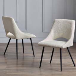 Iris Set Of 2 Dining Chairs, Boucle - thumbnail 1