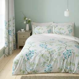 Ditsy Bird Polycotton Duvet Cover & Pillowcase Set - thumbnail 1