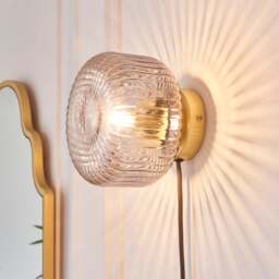 Riley Ribbed Plug In Wall Light