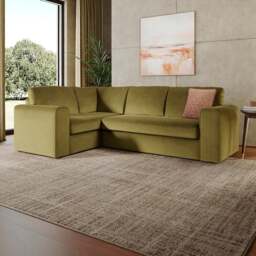 Abel Matte Velvet Corner Sofa - thumbnail 1