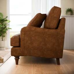 Beatrice II Relaxed Faux Leather 3 Seater Sofa - thumbnail 3
