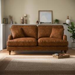 Beatrice II Relaxed Faux Leather 3 Seater Sofa - thumbnail 1