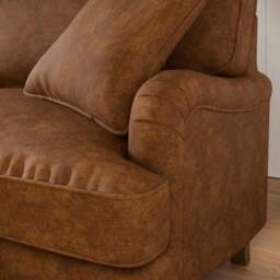 Beatrice II Relaxed Faux Leather 3 Seater Sofa - thumbnail 4
