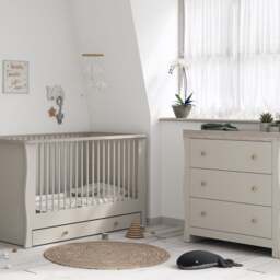 Little Acorns Celeste Cot Bed and Drawer Chest Nursery Set by