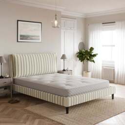 Skylar Folkstone Stripe Pillow Back Bed Frame - thumbnail 2