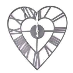 Hestia Grey Heart Wall Clock
