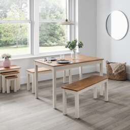 Coxmoor 4 Seater Rectangular Dining Table with 2 Dining Benches