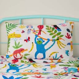 Bright Animals 100% Cotton Reversible Duvet Cover and Pillowcase Set - thumbnail 2