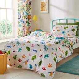 Bright Animals 100% Cotton Reversible Duvet Cover and Pillowcase Set - thumbnail 3