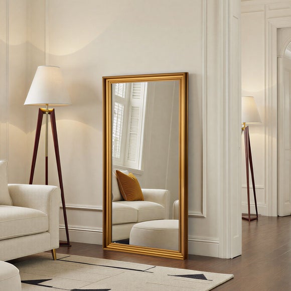 Yearn Beaded Classic Framed Bevelled Full Length Wall Mirror - image 1