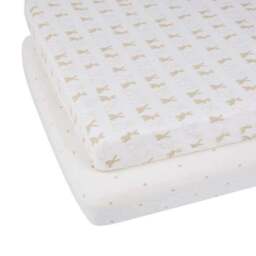 Ickle Bubba Pack of 2 Bunnychino Fitted Cotbed Sheets - thumbnail 2