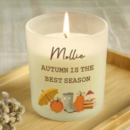 Personalised Pumpkin Frosted Glass Candle - thumbnail 3