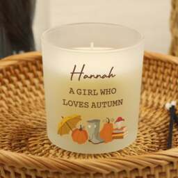 Personalised Pumpkin Frosted Glass Candle - thumbnail 1
