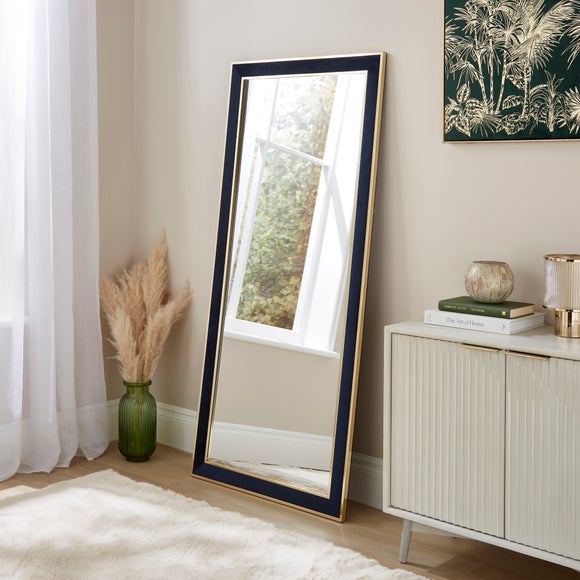 Velour Fabric Full Length Leaner Mirror - image 1