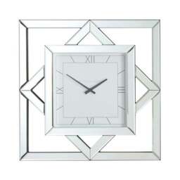 Luxe Geo Square Mirrored Wall Clock - thumbnail 3
