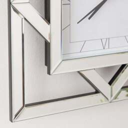 Luxe Geo Square Mirrored Wall Clock - thumbnail 2