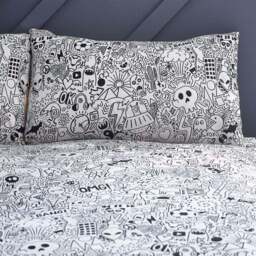 Style Lab Doodles Duvet Cover and Pillowcase Set - thumbnail 4