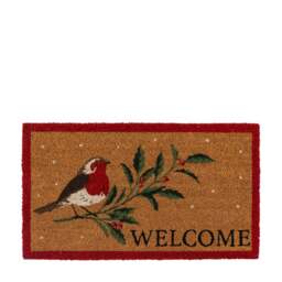 Cedar and Sage Friendly Robin Welcomes You Coir Doormat - thumbnail 1