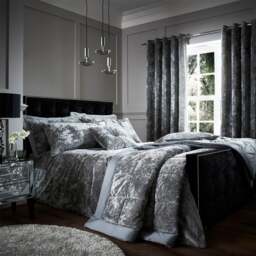 Catherine Lansfield Crushed Velvet Duvet Cover and Pillowcase Set - thumbnail 1