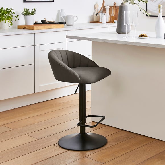 Lowen Adjustable Bar Stool, Faux Leather - image 1