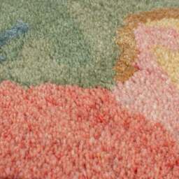 Painted Floral Wool Rug - thumbnail 2
